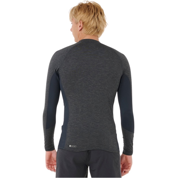 2026 Rip Curl Herre Dawn Patrol UPF Performance Langærmet Lycra-vest 16BMRV - Black Marle